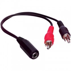 Καλώδιο ήχου Stereo Jack 3,5mm θηλ. - 2x RCA αρσ. 0,25m HQ BLIST